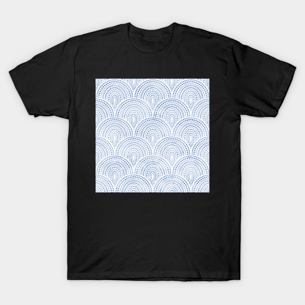 Mosaic Scallops - blue T-Shirt by SugarPineDesign